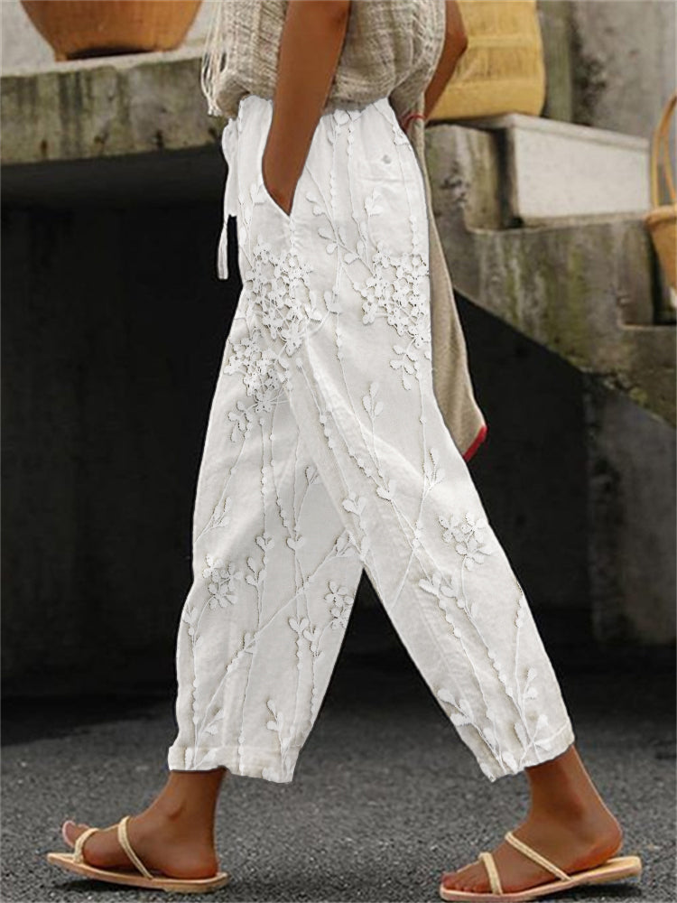 Avery™ | Hose mit Weinrebenprint