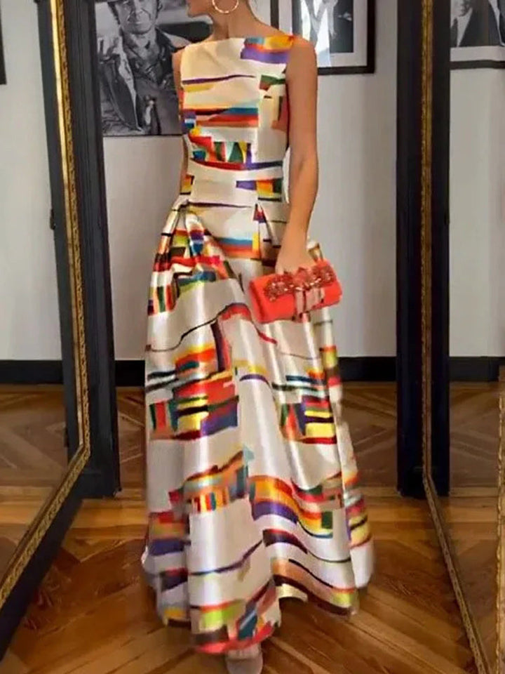 Mara™ | Geometrisches Maxikleid