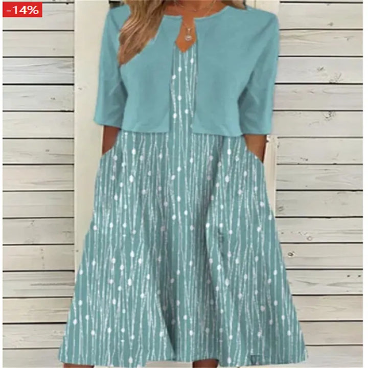 Emilie™ | Zweiteiliges Midi-Blumenkleid