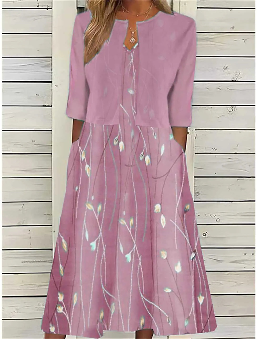 Emilie™ | Zweiteiliges Midi-Blumenkleid
