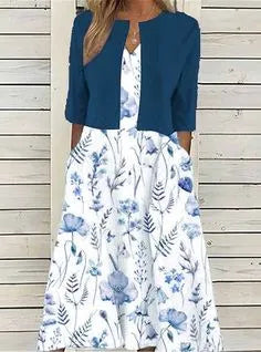 Emilie™ | Zweiteiliges Midi-Blumenkleid