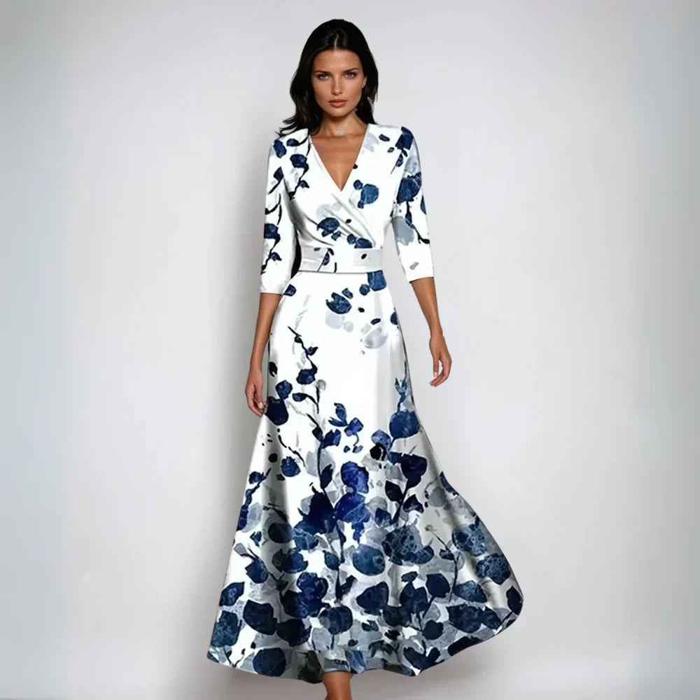 Brigitte™ | Stilvolles Wickelkleid mit Blumenmuster