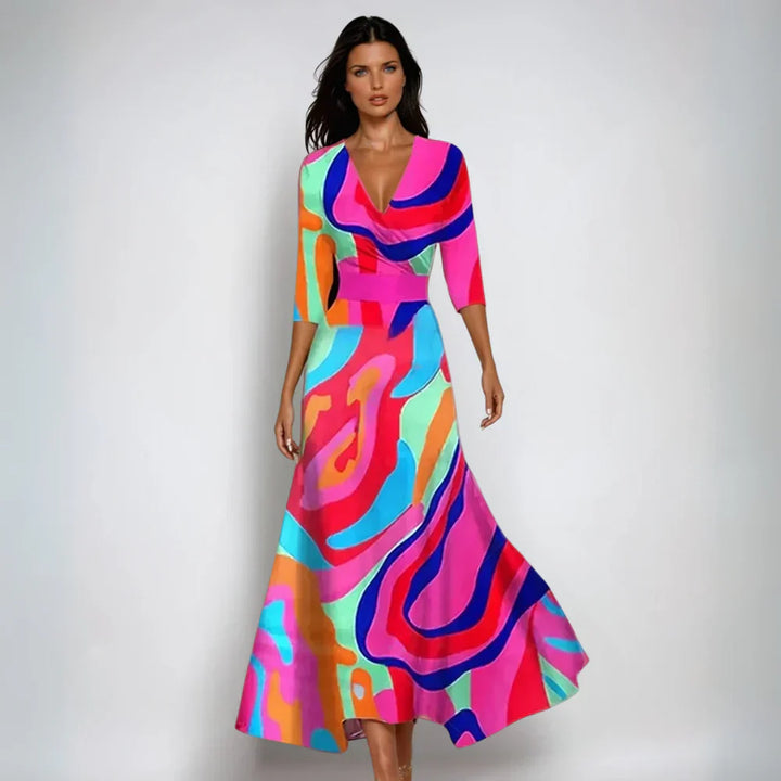 Brigitte™ | Stilvolles Wickelkleid mit Blumenmuster
