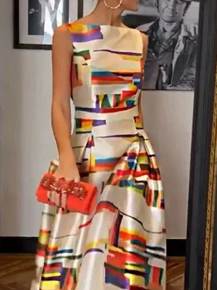 Mara™ | Geometrisches Maxikleid