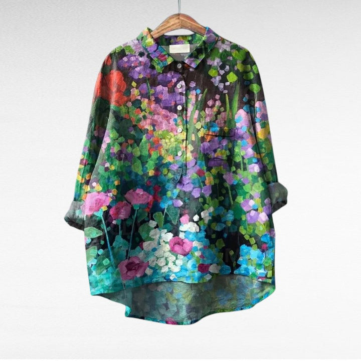 Klara™ | Damenhemd mit Blumenmuster