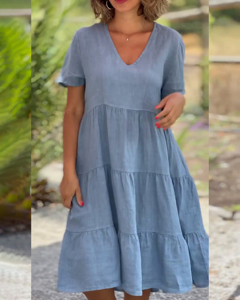 Kristina™ | Stilvolles Boho-Festkleid wit Bauchabdeckung