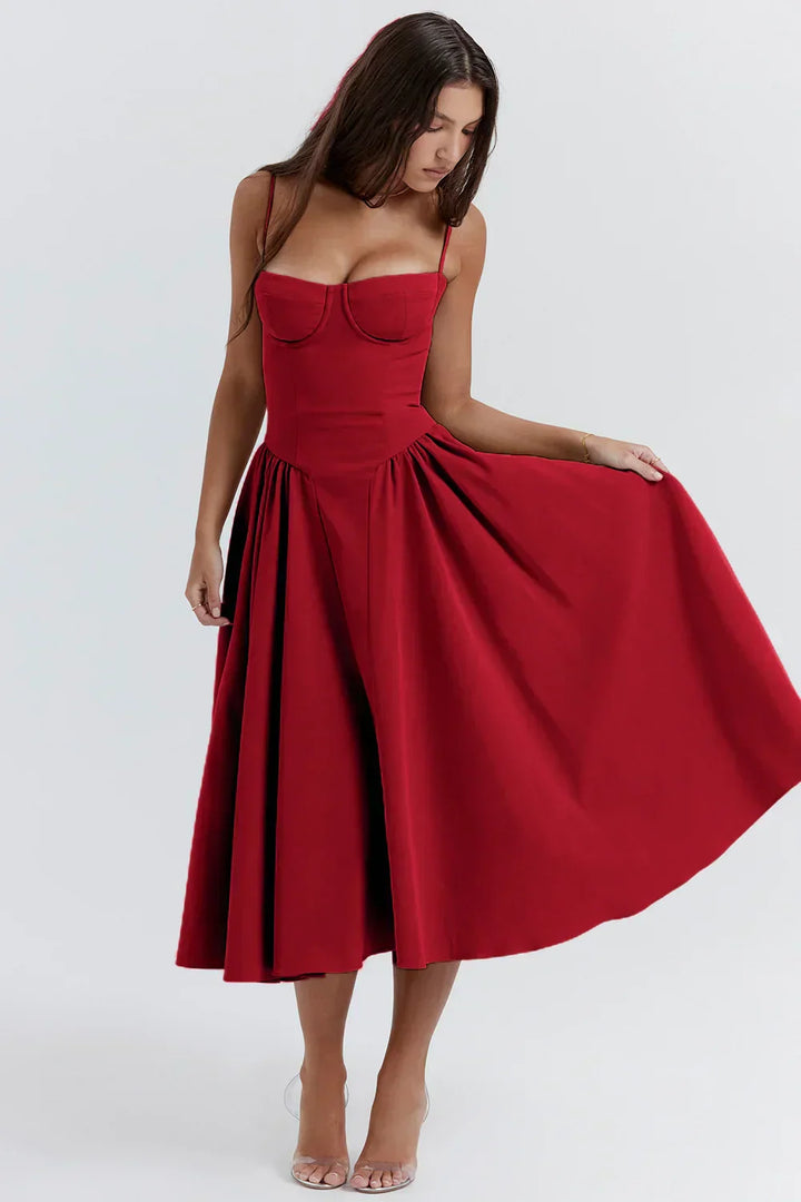 Helena™ | Ärmelloses Korsett-Midikleid