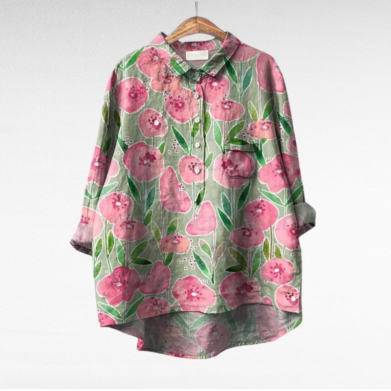 Klara™ | Damenhemd mit Blumenmuster