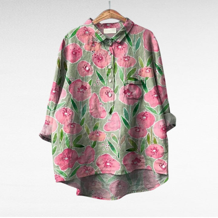Klara™ | Damenhemd mit Blumenmuster