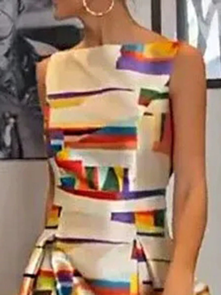 Mara™ | Geometrisches Maxikleid