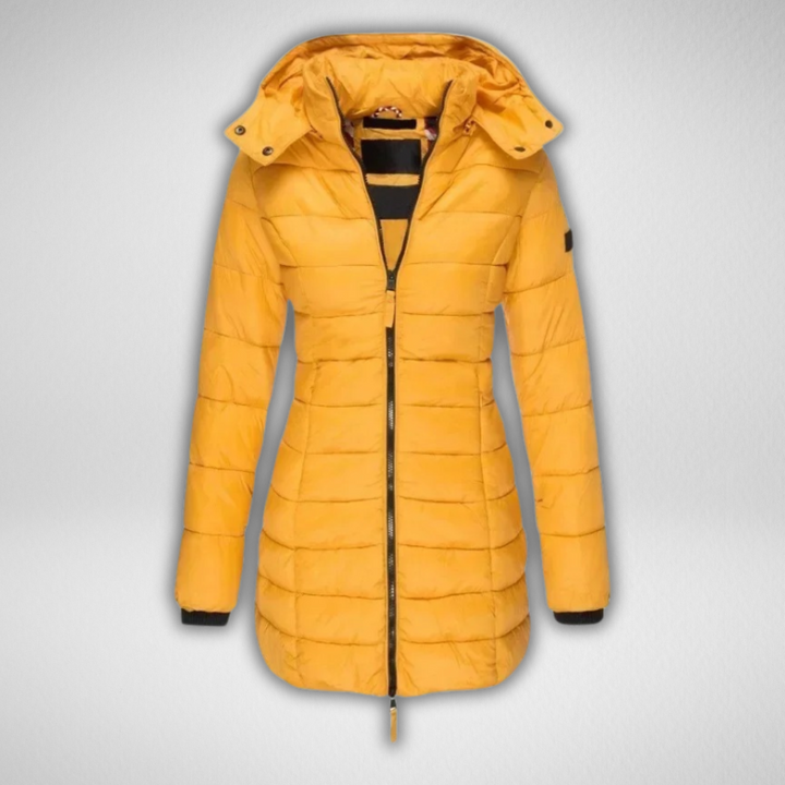 Janet | Lange Slim Fit Pufferjacke