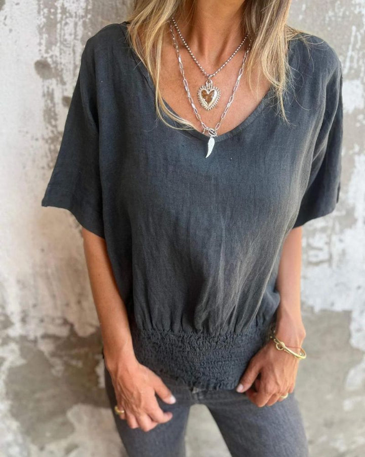 Michelle™ | Schmal geschnittenes T-Shirt mit V-Ausschnitt