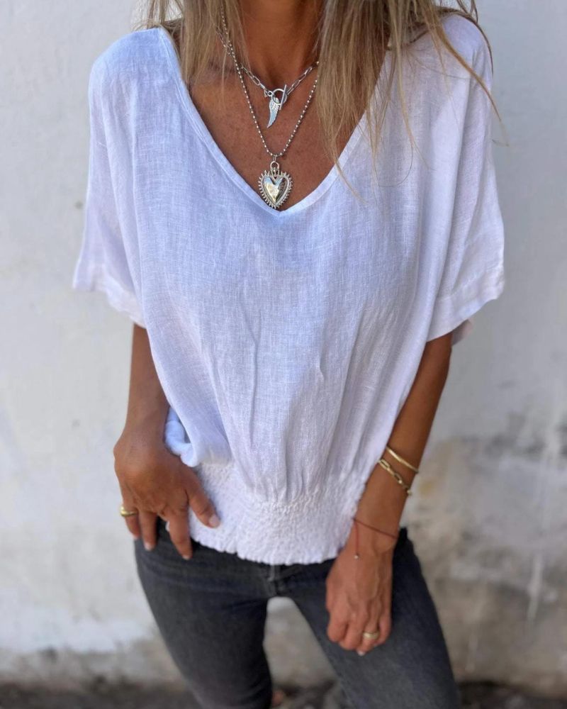 Michelle™ | Schmal geschnittenes T-Shirt mit V-Ausschnitt
