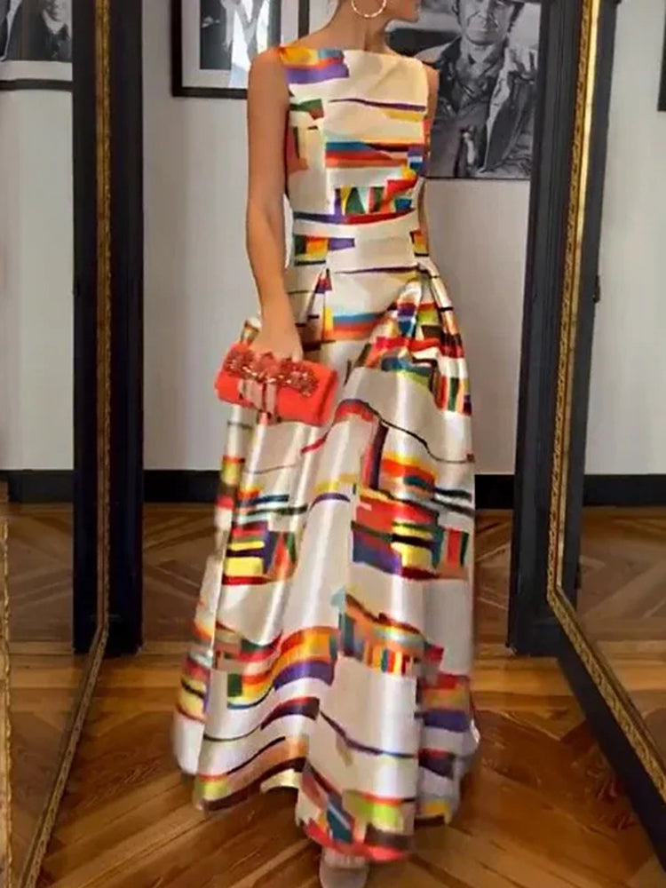 Mara™ | Geometrisches Maxikleid