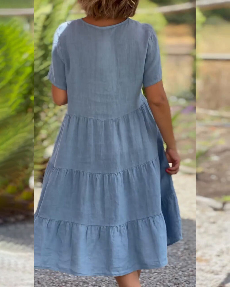 Kristina™ | Stilvolles Boho-Festkleid wit Bauchabdeckung