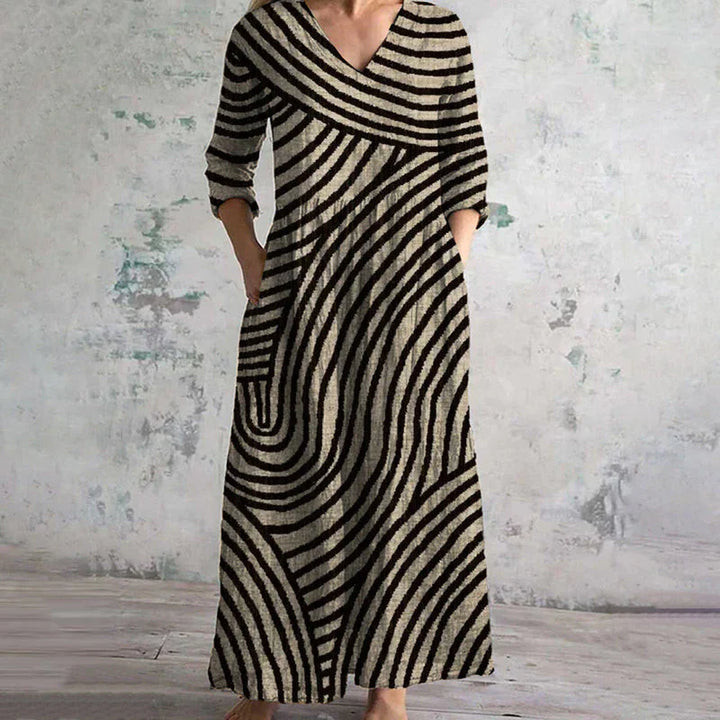 Bella™ | Vintage-Maxikleid mit Streifen