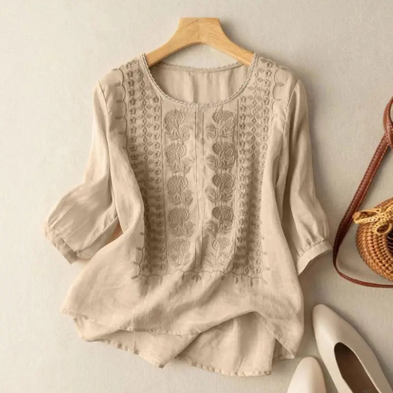 Madeleine™ | Bestickte Bluse mit lockerer Passform