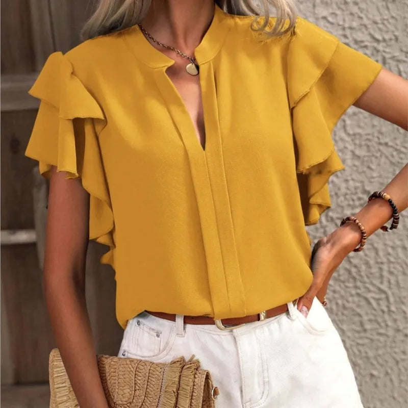 Clara™ | Elegante Bluse mit eleganten Rüschenärmeln