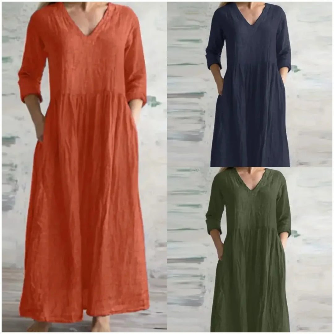 Wilma™ | Langärmliges Maxikleid
