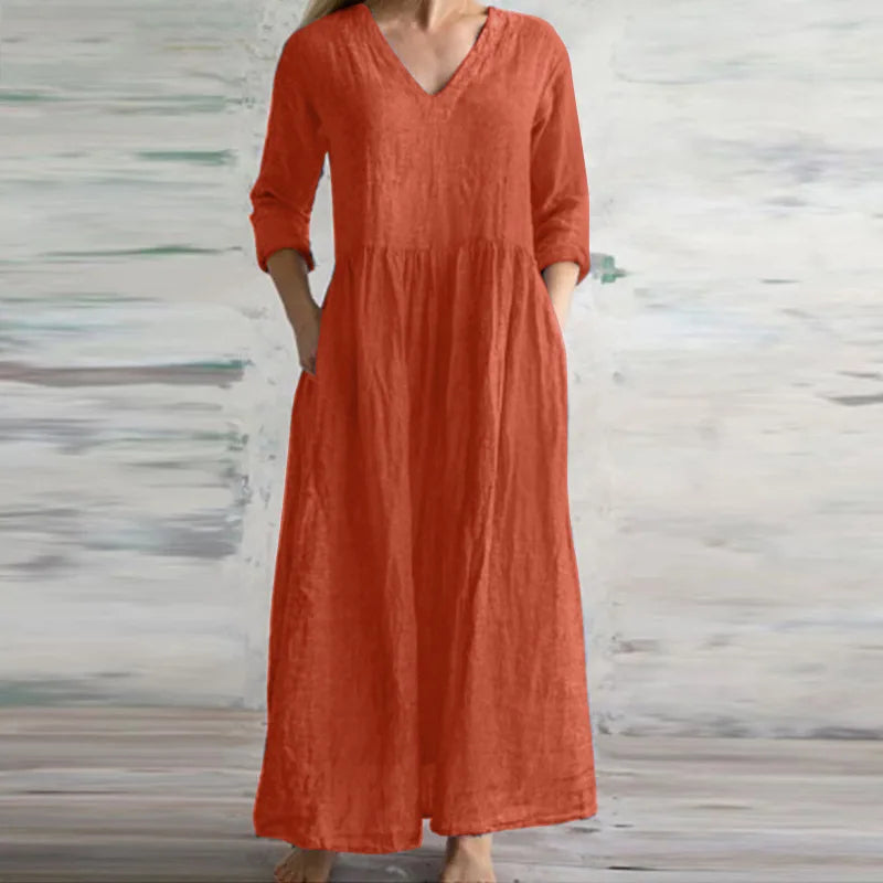 Wilma™ | Langärmliges Maxikleid