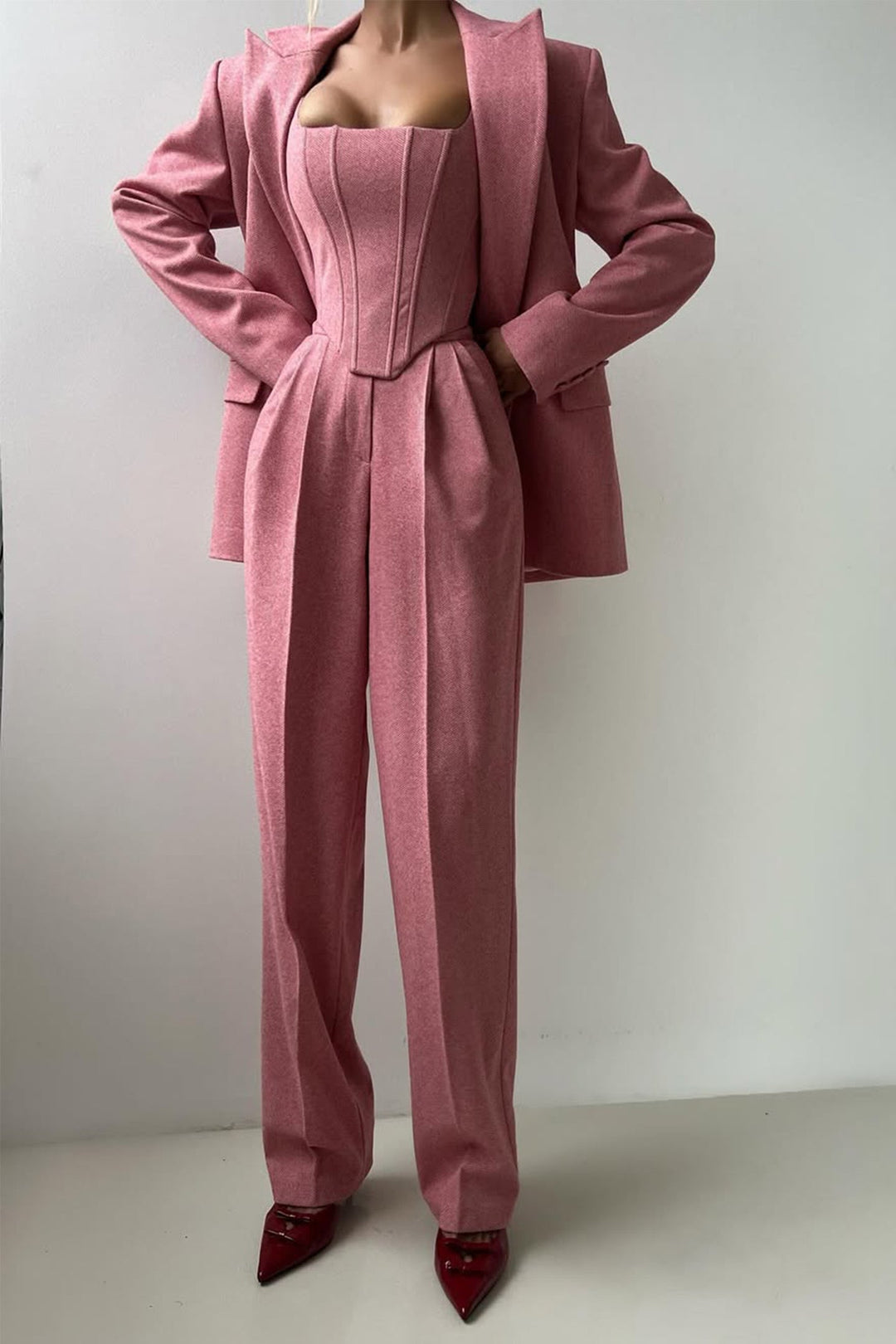 Cathleen™ | Dreiteiliges Set mit doppelreihigem Blazer