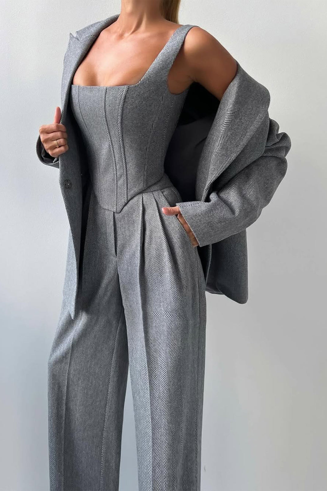 Cathleen™ | Dreiteiliges Set mit doppelreihigem Blazer