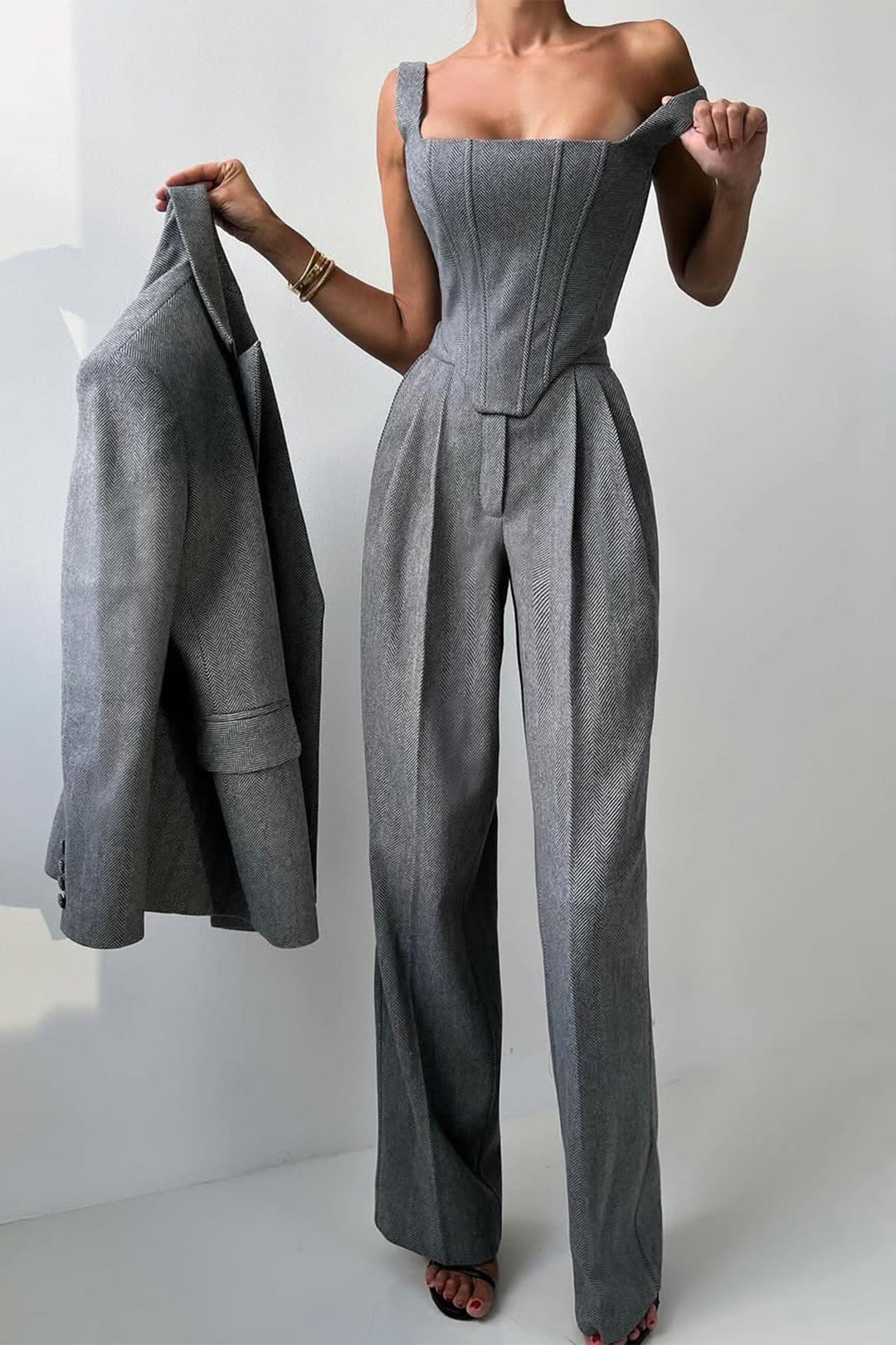 Cathleen™ | Dreiteiliges Set mit doppelreihigem Blazer