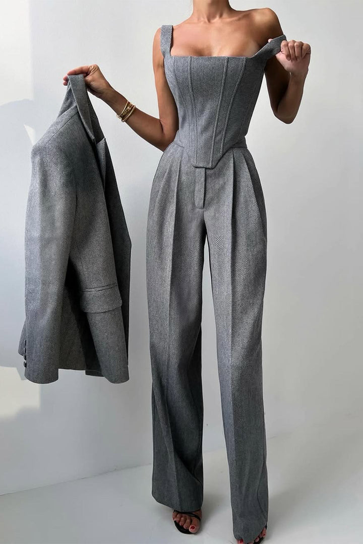 Cathleen™ | Dreiteiliges Set mit doppelreihigem Blazer