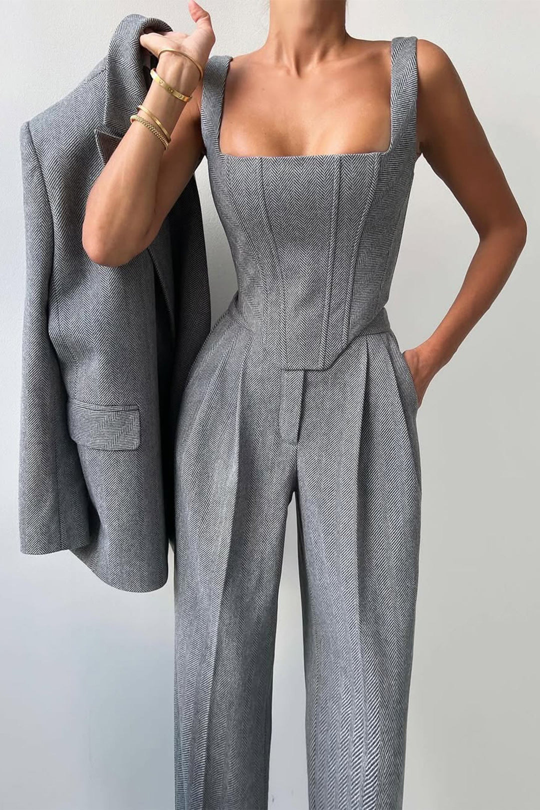 Cathleen™ | Dreiteiliges Set mit doppelreihigem Blazer