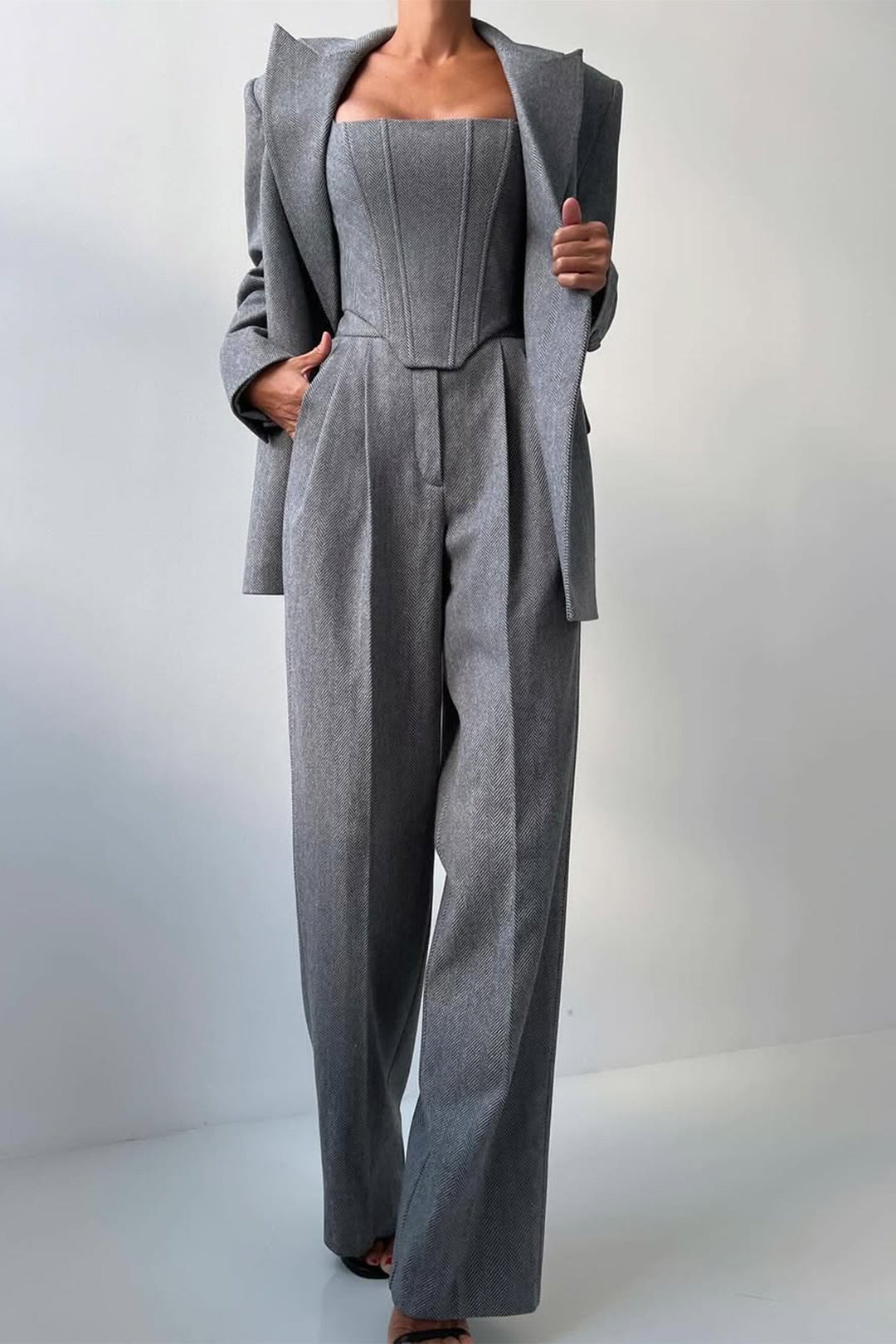 Cathleen™ | Dreiteiliges Set mit doppelreihigem Blazer
