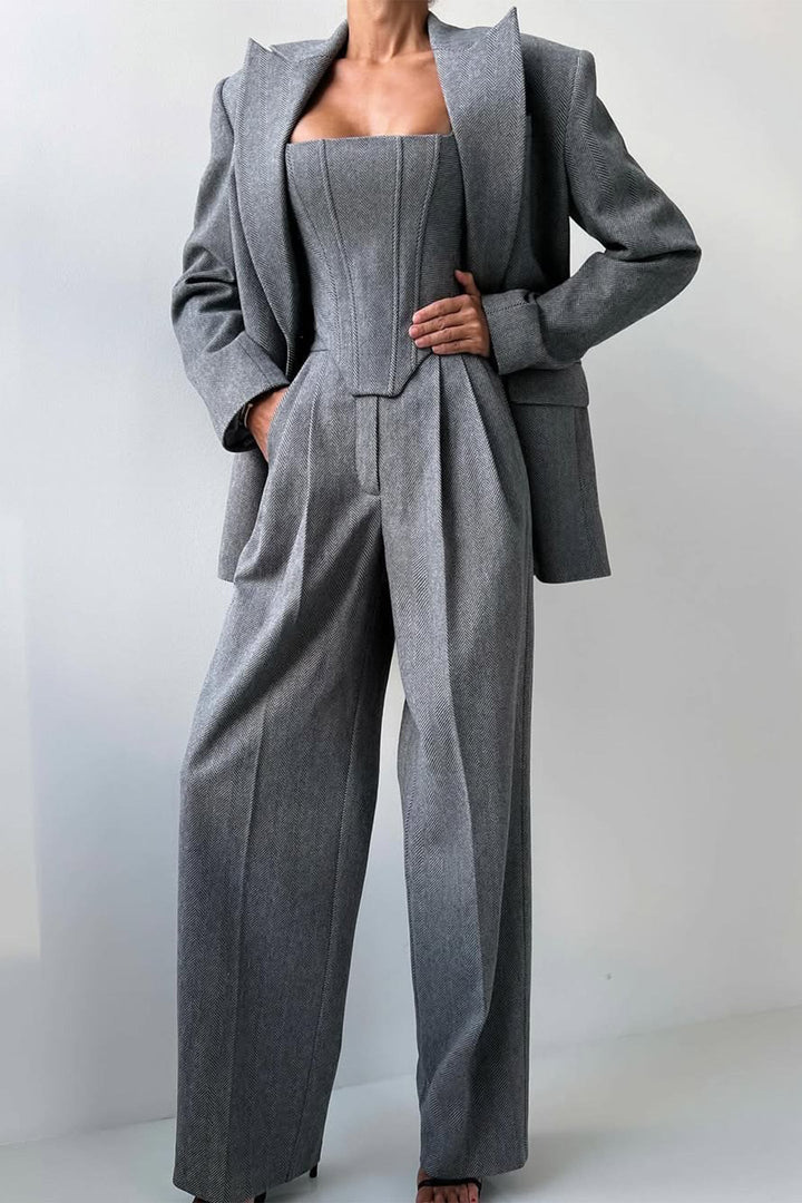 Cathleen™ | Dreiteiliges Set mit doppelreihigem Blazer