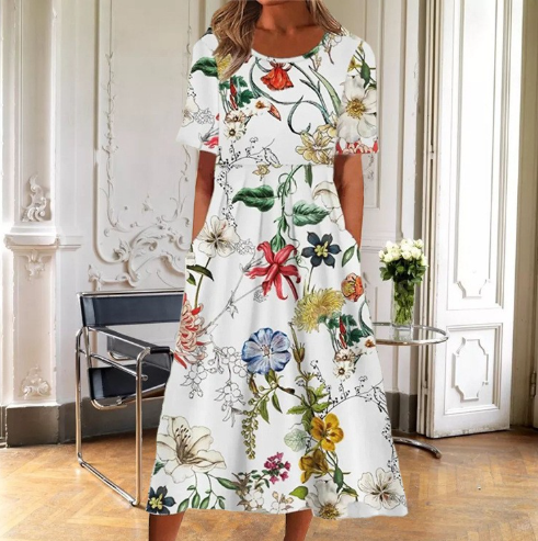 Vicky™ | Blumiges Sommerkleid in A-Linie