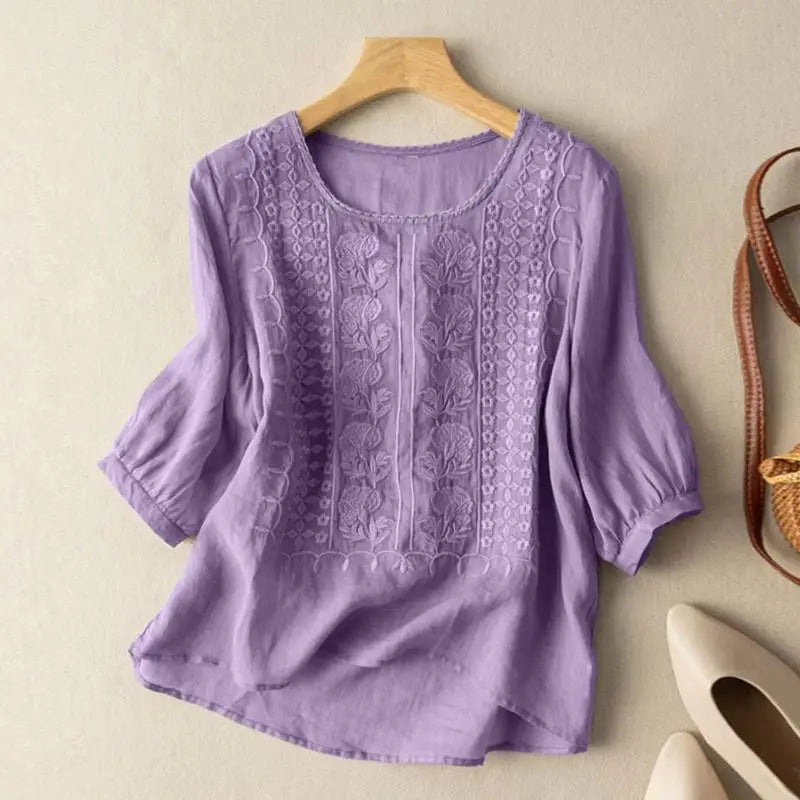 Madeleine™ | Bestickte Bluse mit lockerer Passform