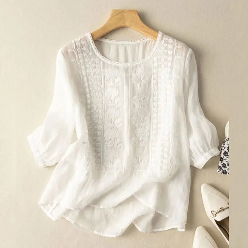 Madeleine™ | Bestickte Bluse mit lockerer Passform