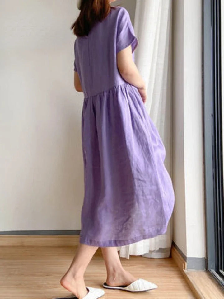 Chiara™ | Lässiges Kurzarmkleid wit Bauchabdeckung