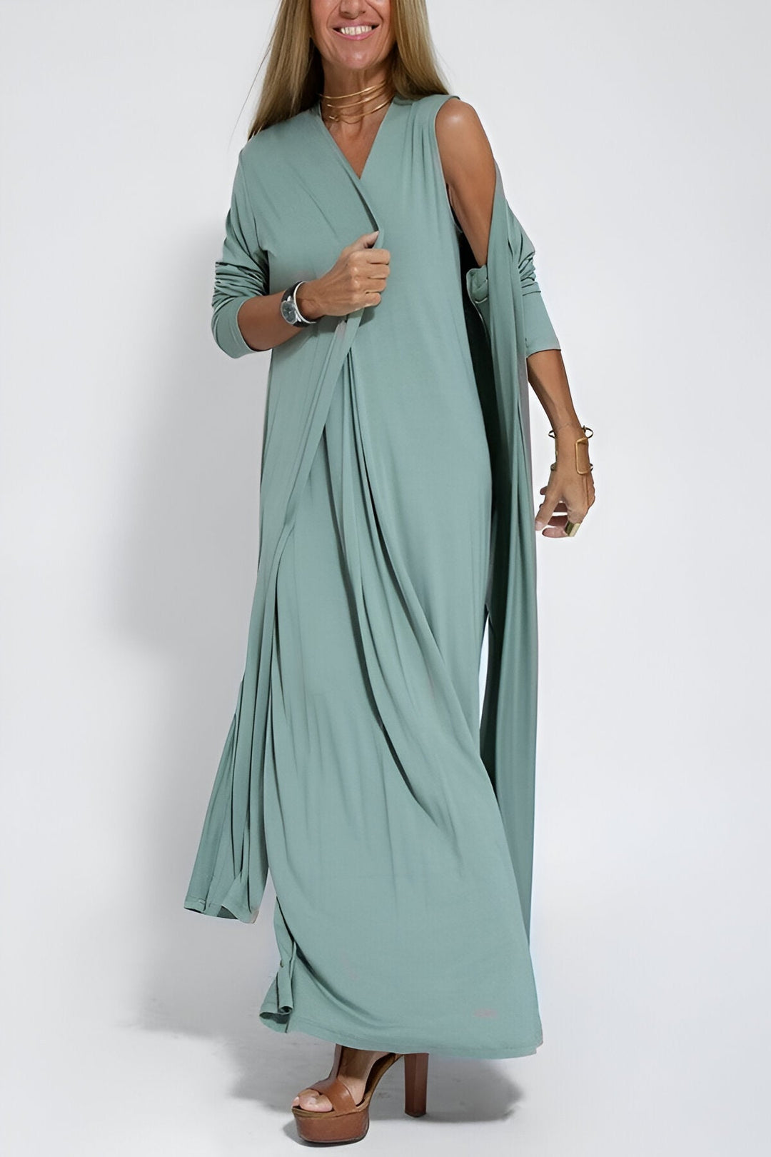 Nora™ | Eleganz Kleid-Set wit Bauchabdeckung