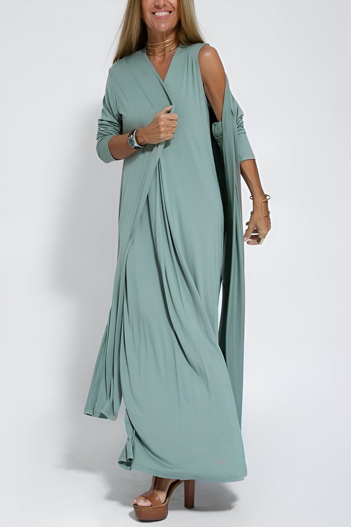 Nora™ | Eleganz Kleid-Set wit Bauchabdeckung