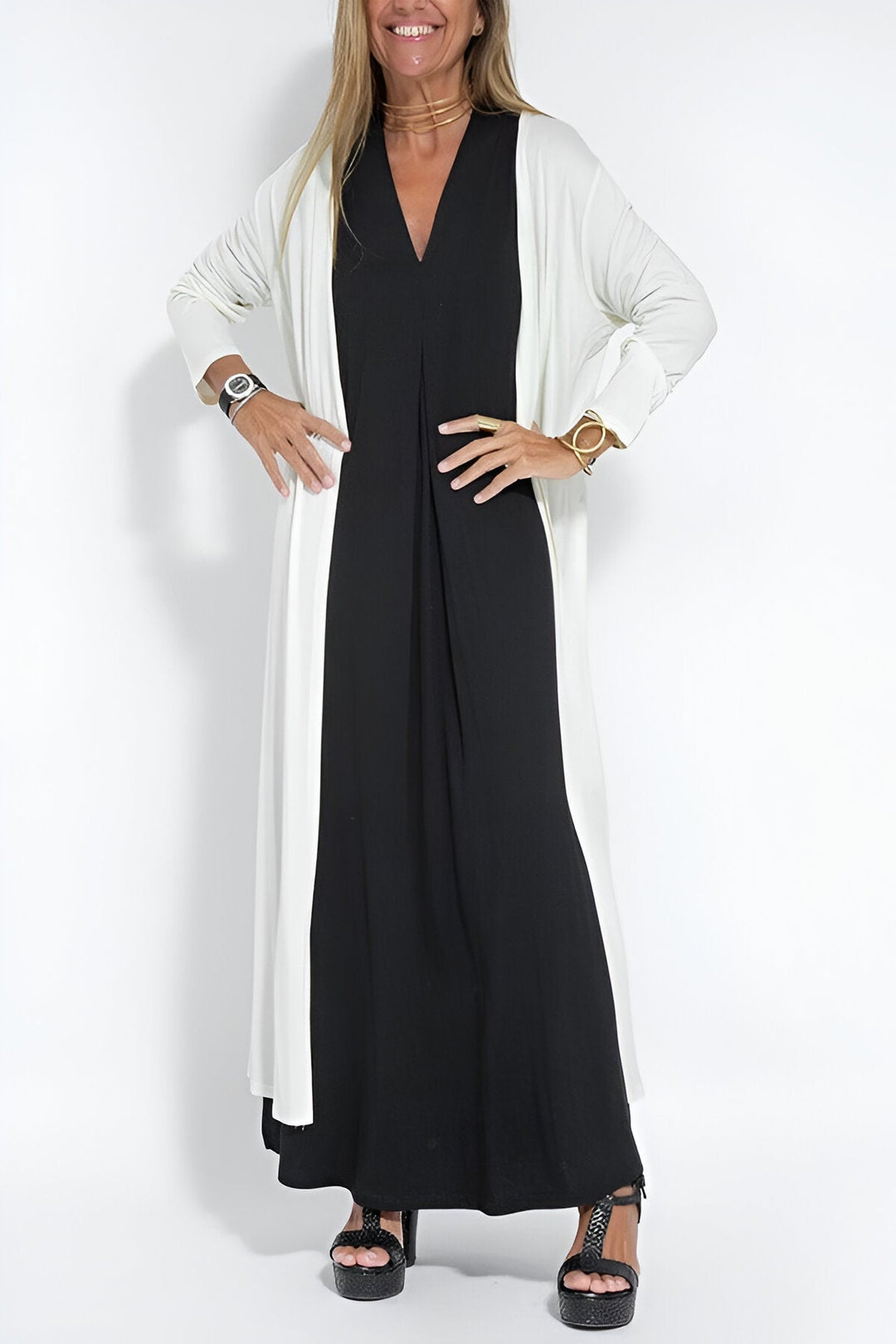 Nora™ | Eleganz Kleid-Set wit Bauchabdeckung