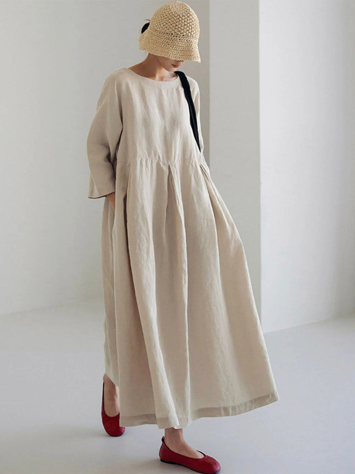 Joanna™ | Elegantes Maxikleid wit Bauchabdeckung
