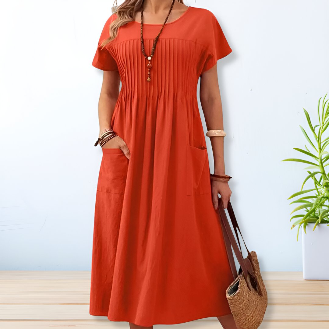 Carlene™ | Elegantes Kleid mit Taschen