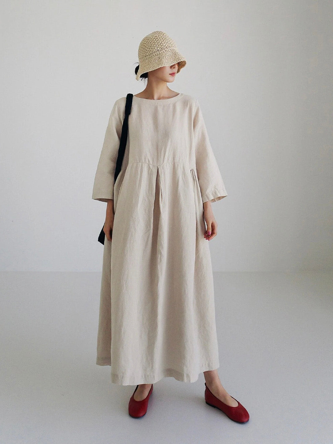 Joanna™ | Elegantes Maxikleid wit Bauchabdeckung