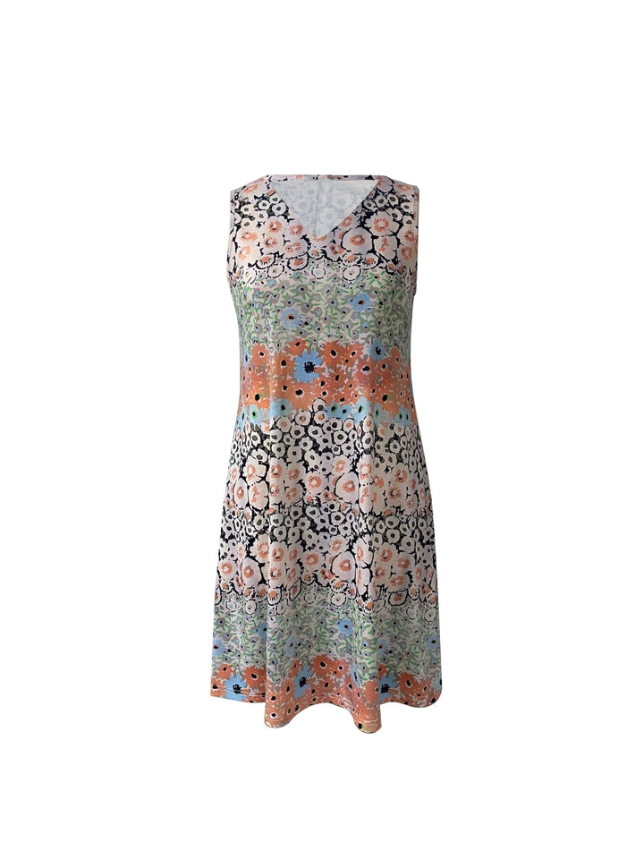 Louisa™ | Elegantes Blumen Kleid wit Bauchabdeckung