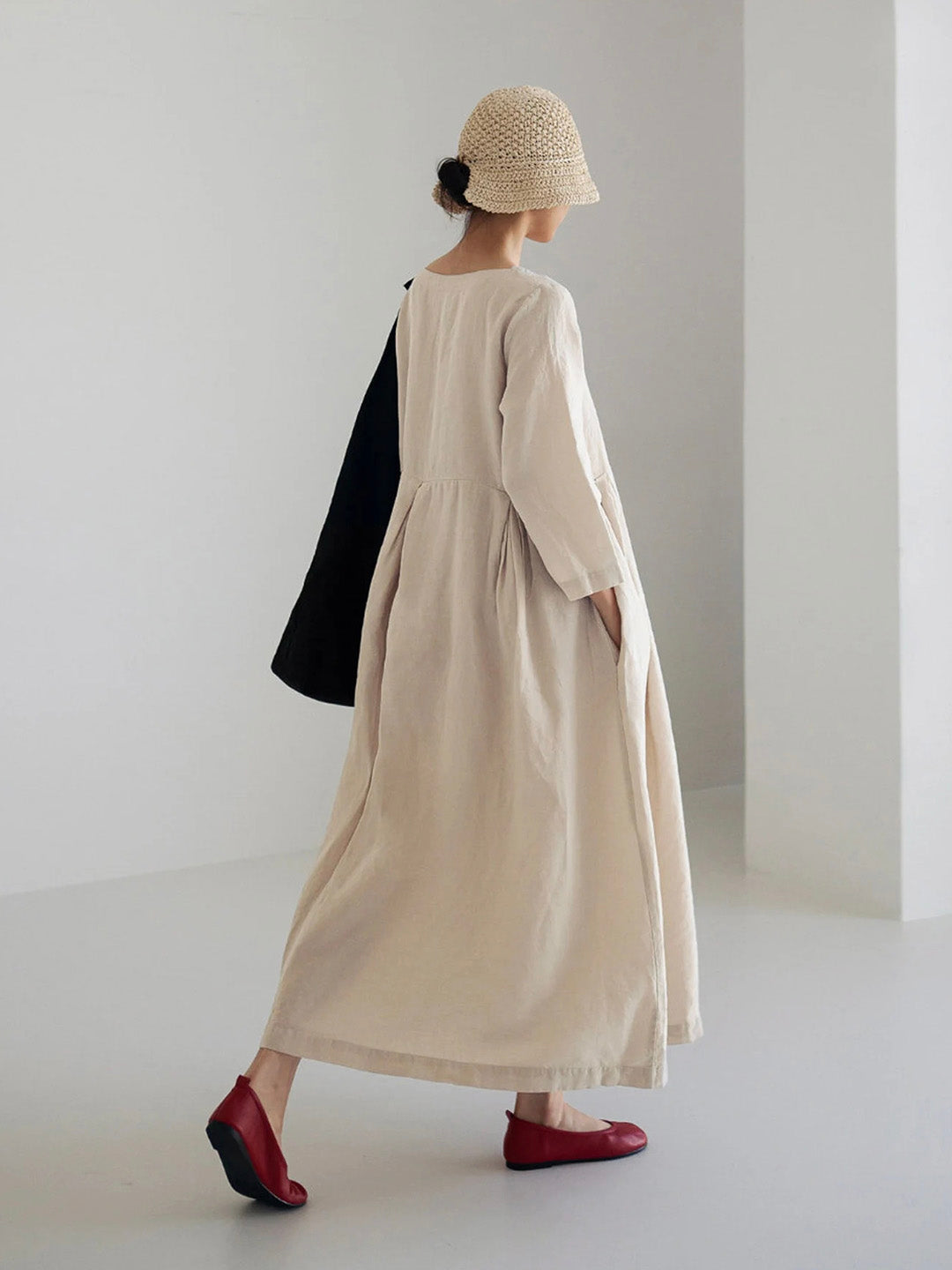 Joanna™ | Elegantes Maxikleid wit Bauchabdeckung