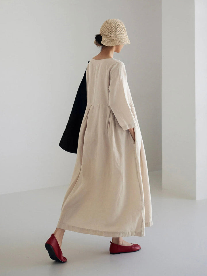 Joanna™ | Elegantes Maxikleid wit Bauchabdeckung