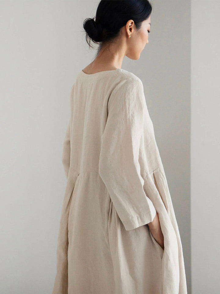 Joanna™ | Elegantes Maxikleid wit Bauchabdeckung