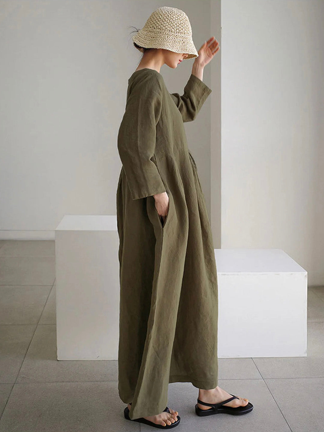 Joanna™ | Elegantes Maxikleid wit Bauchabdeckung
