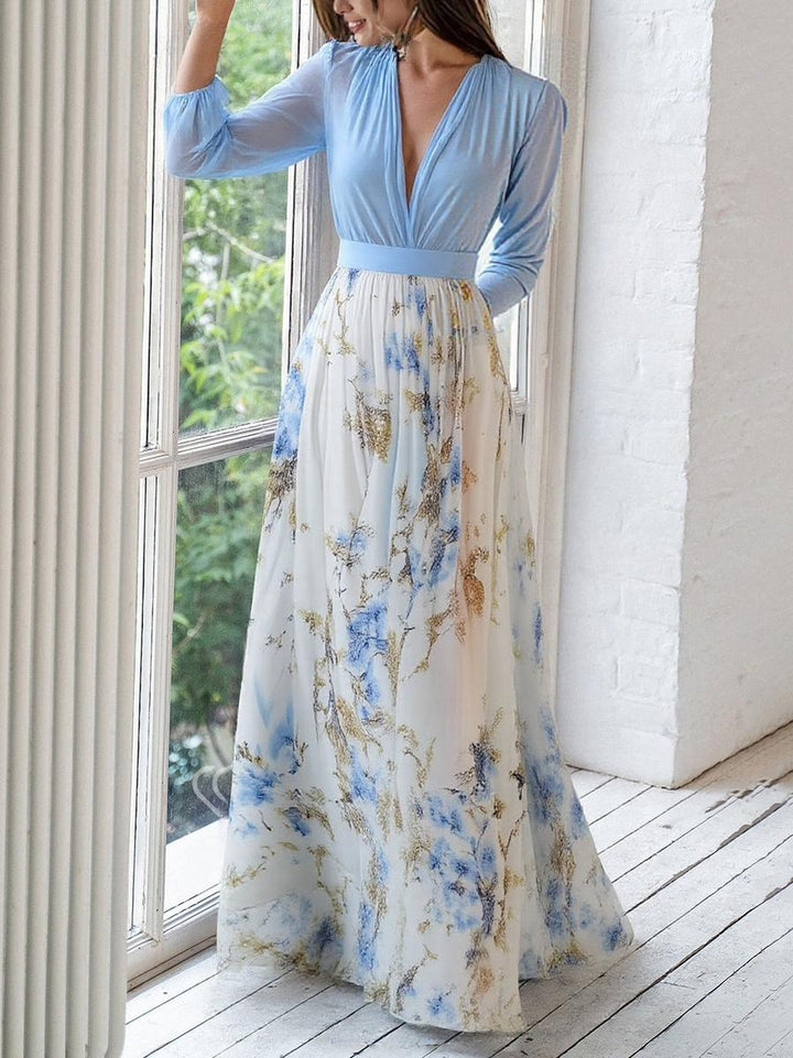 Almira™ | Langes Kleid mit Blumenmuster