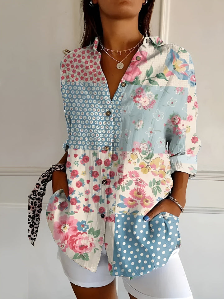Malou™ | Bluse mit Blumenmuster und Knöpfen