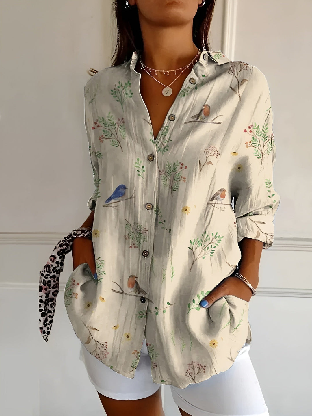 Malou™ | Bluse mit Blumenmuster und Knöpfen