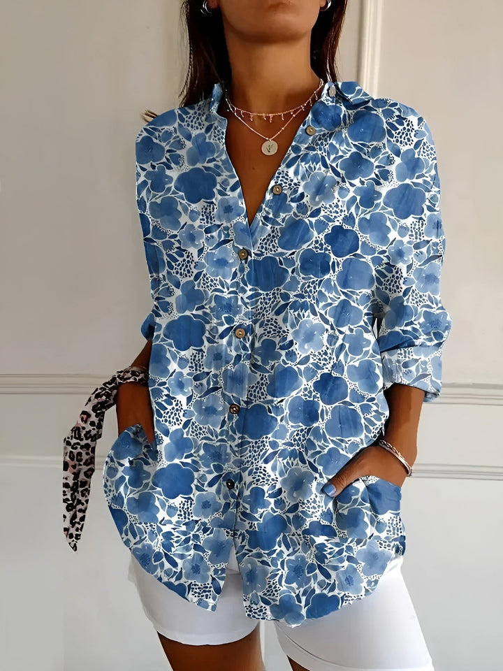 Malou™ | Bluse mit Blumenmuster und Knöpfen